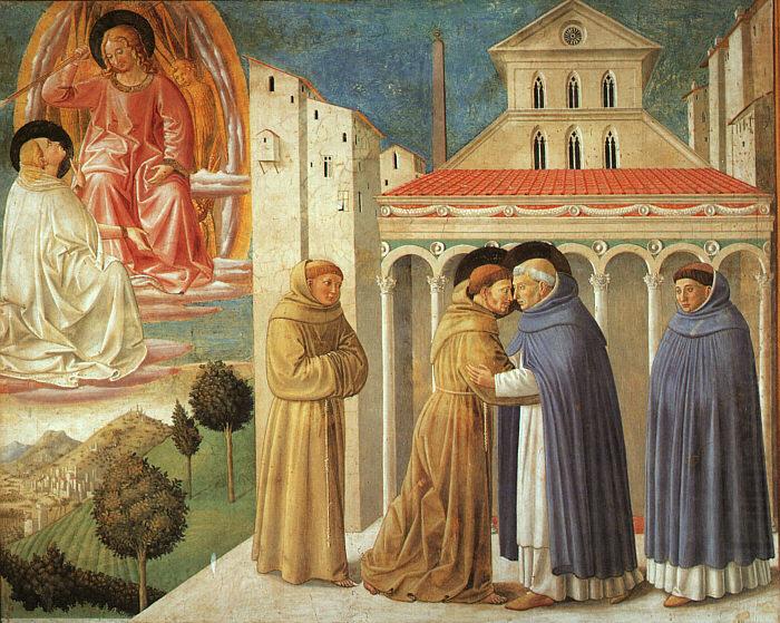 The Meeting of Saint Francis and Saint Domenic, Benozzo Gozzoli